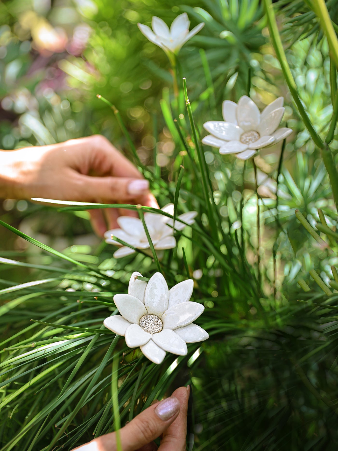 Fire Flower - Single flower stem (White)