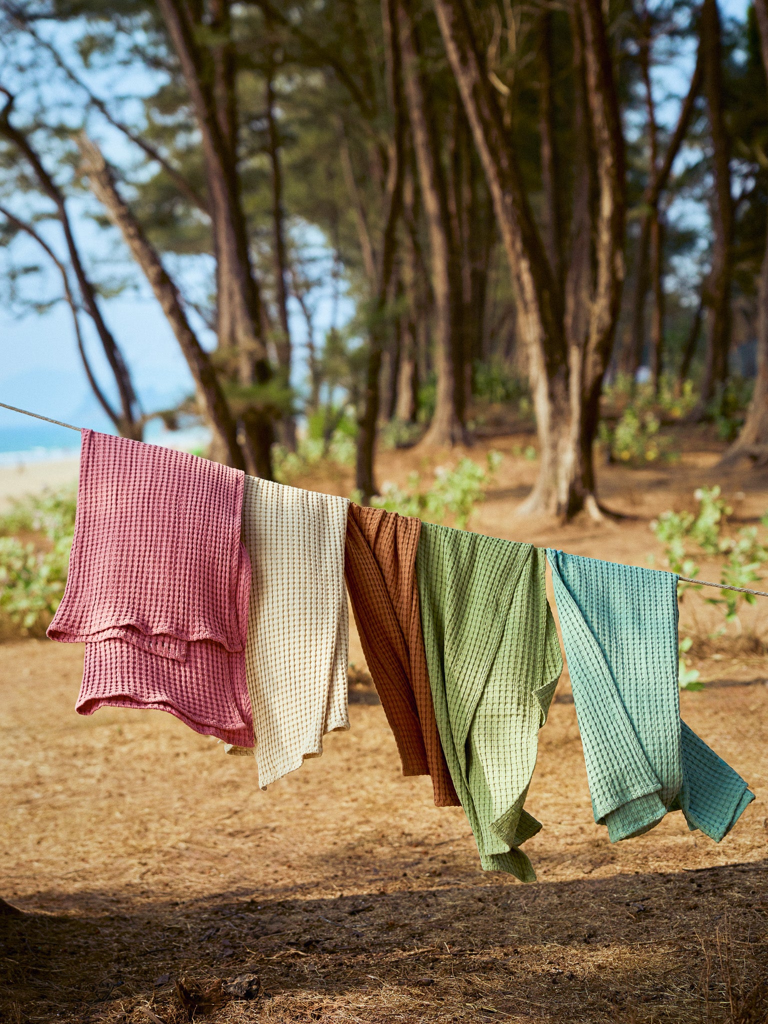 Chalk Cotton Waffle Bath Towel Dusty Pink