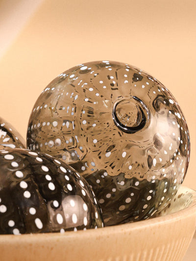 Hand Blown - Art Glass  Brown Sphere