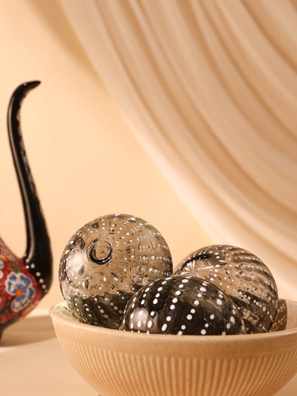 Hand Blown - Art Glass  Brown Sphere