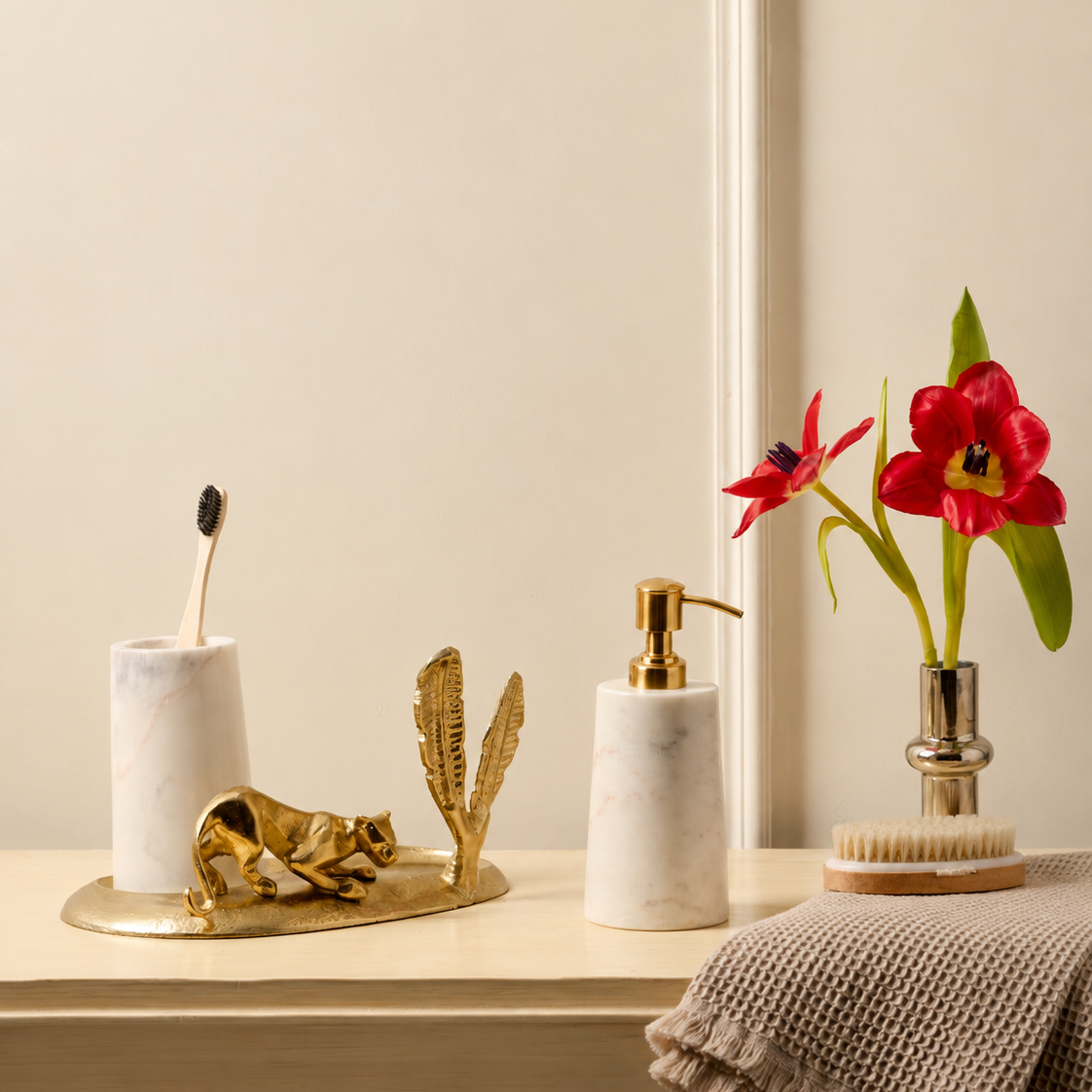 SERIAN DESIGNER BRASS BATHROOM SET