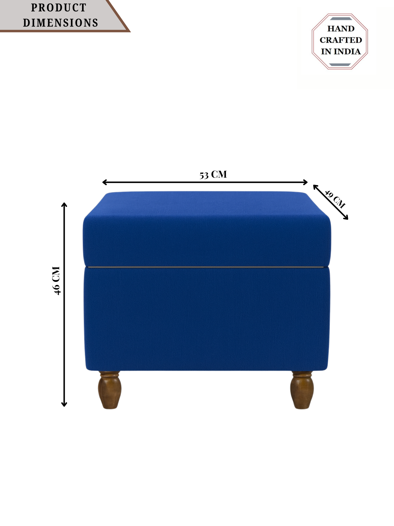 Modern Trunk Storage Ottoman- Royal Blue