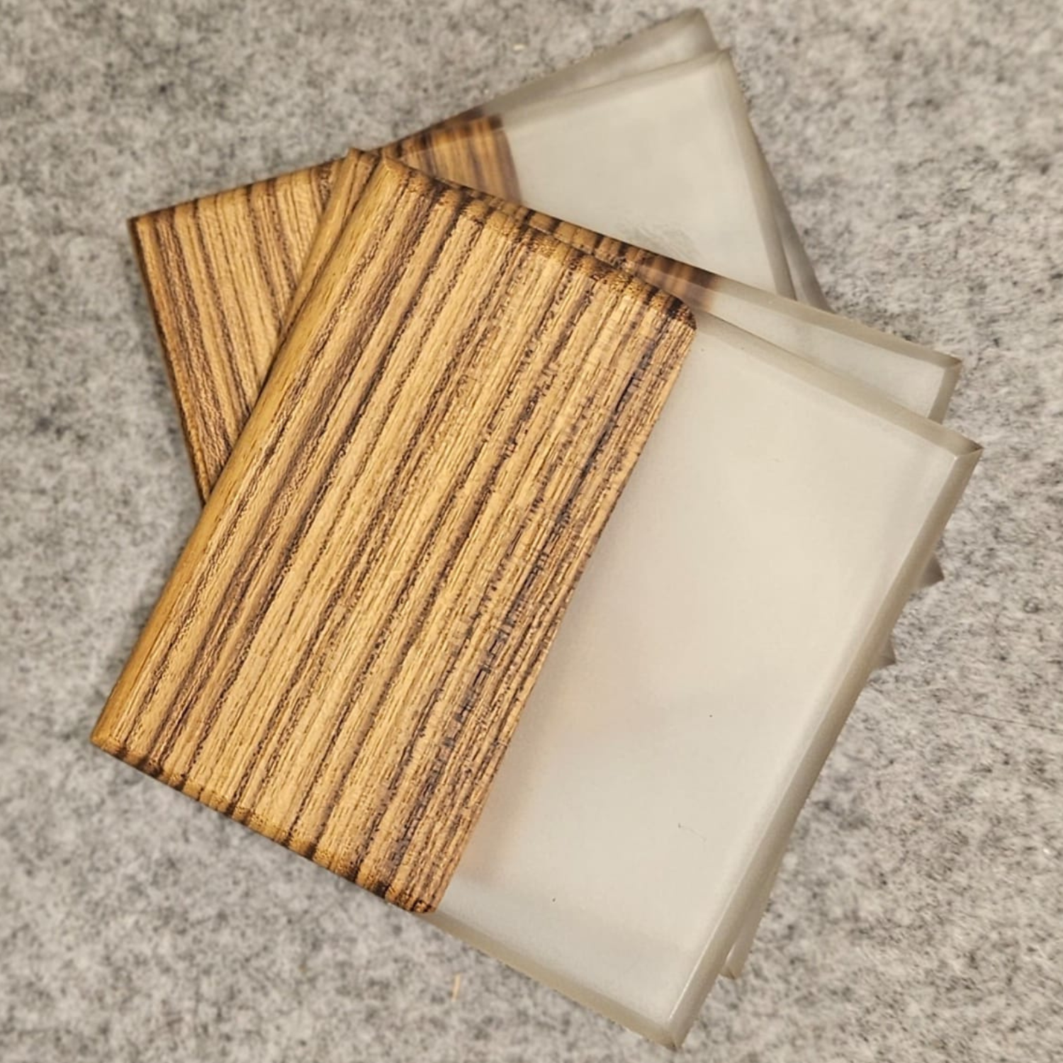 Elegant Transparent Epoxy Resin Coasters set of 4