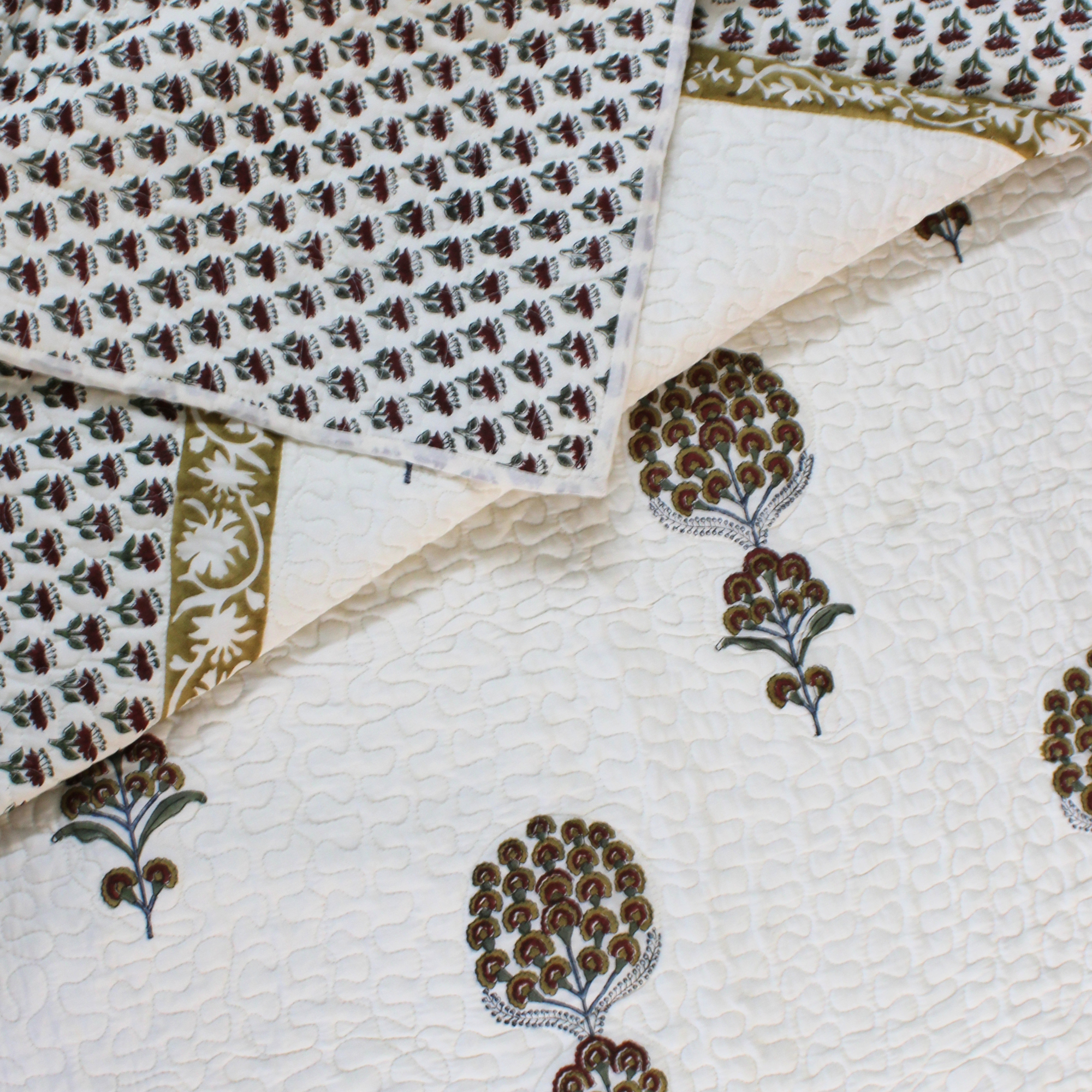 Anand Bagh-Handblock Quilted Bedcover