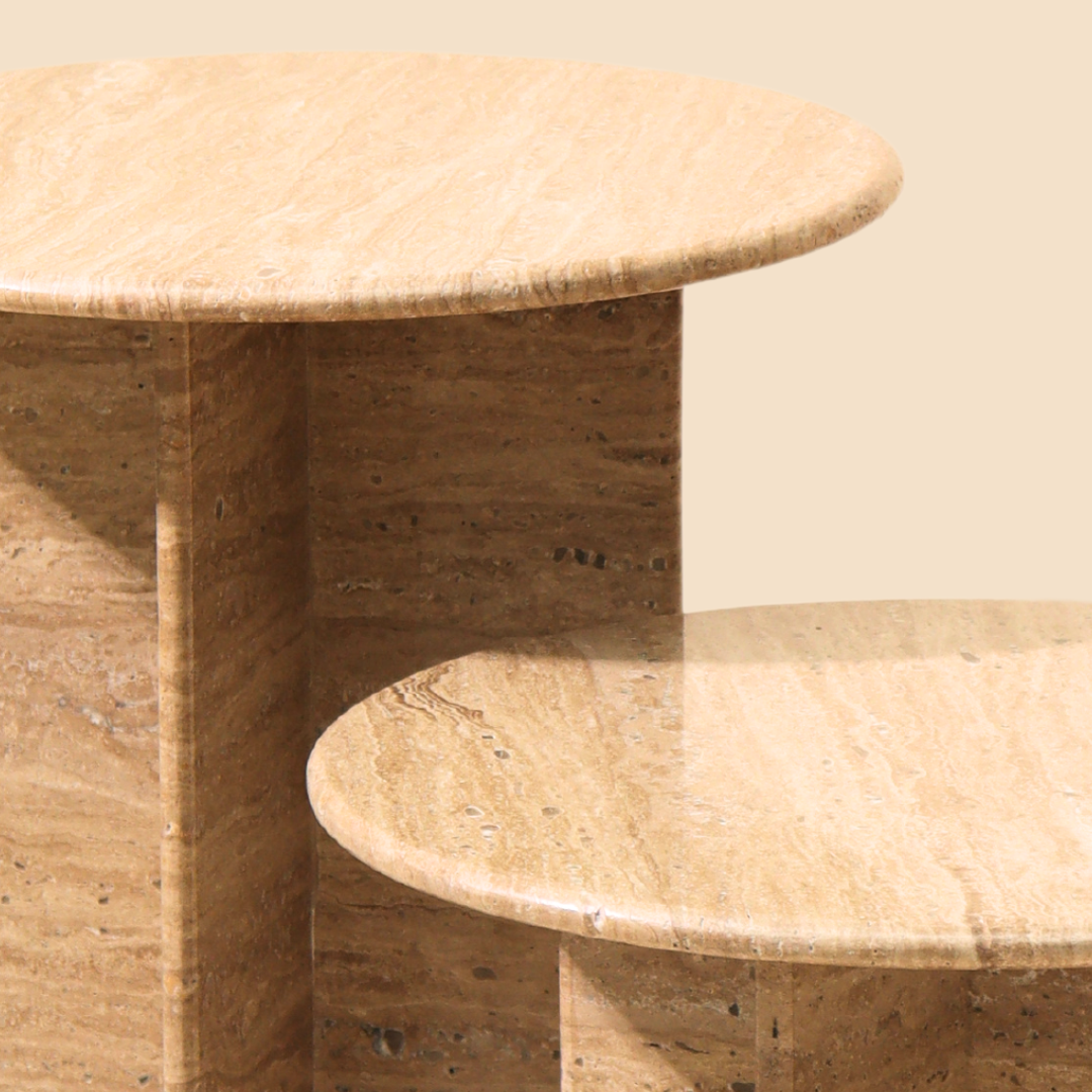 Norge Marble Table - Travertine