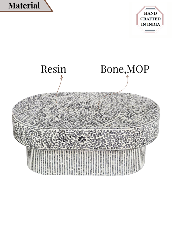 Inlay Oval Shape Coffee Table - Sunstrike