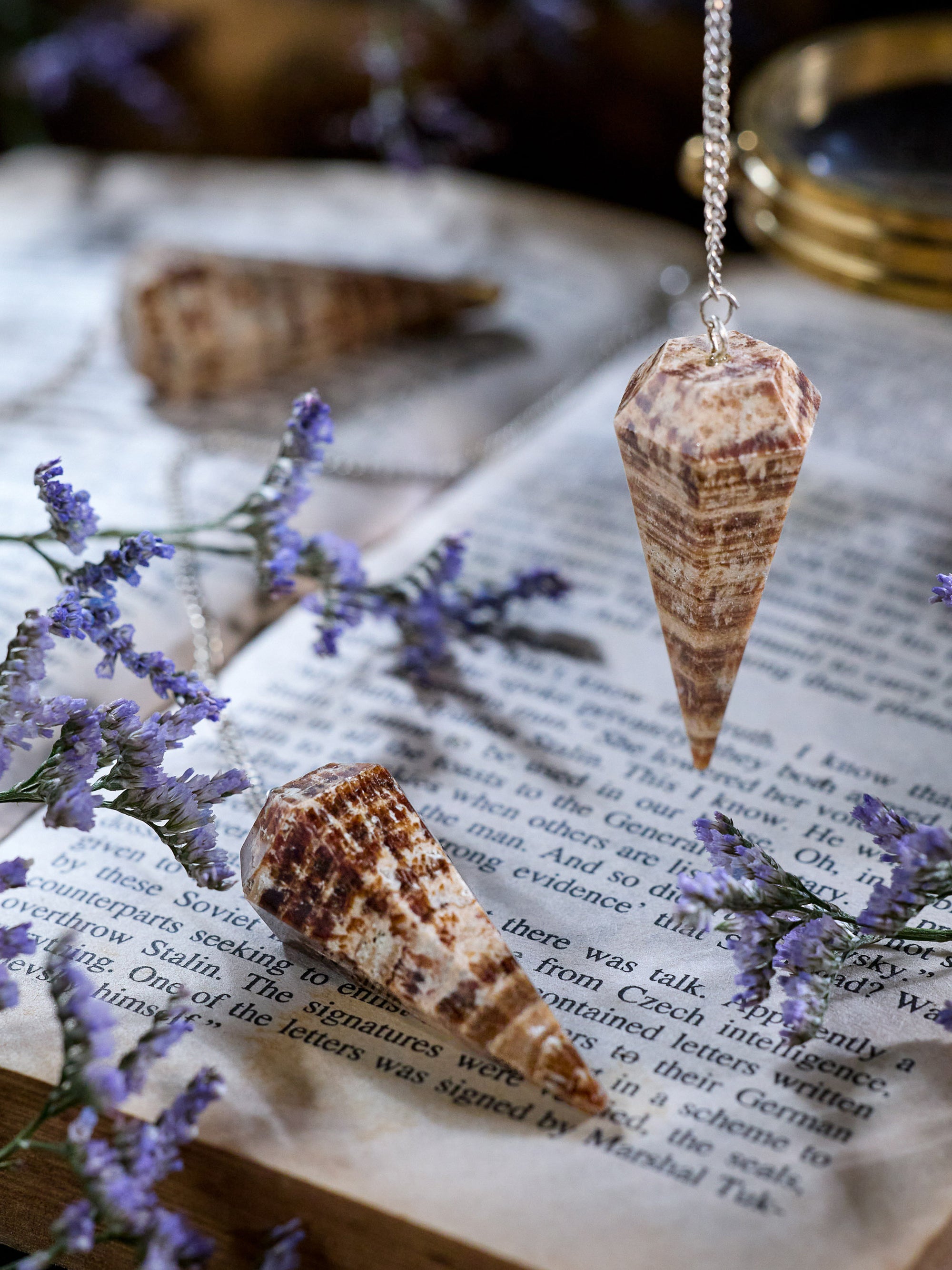 Semi-precious Gemstone - Aragonite Pendulum