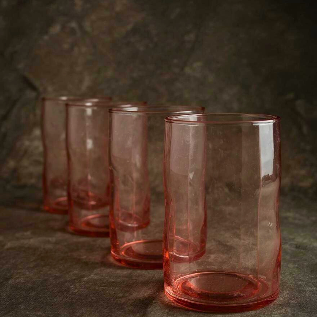 Impressioned Blush Glass Set of 6