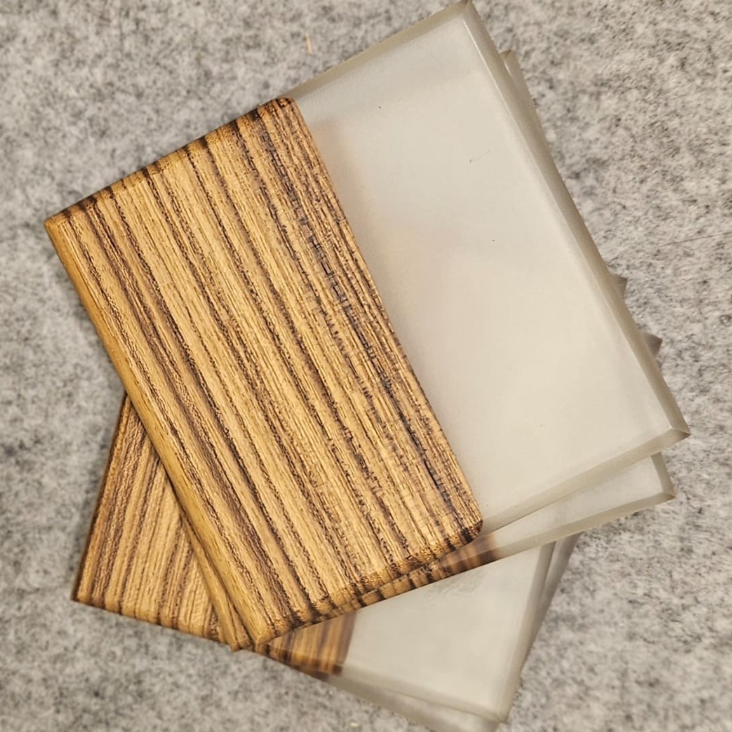 Elegant Transparent Epoxy Resin Coasters set of 4