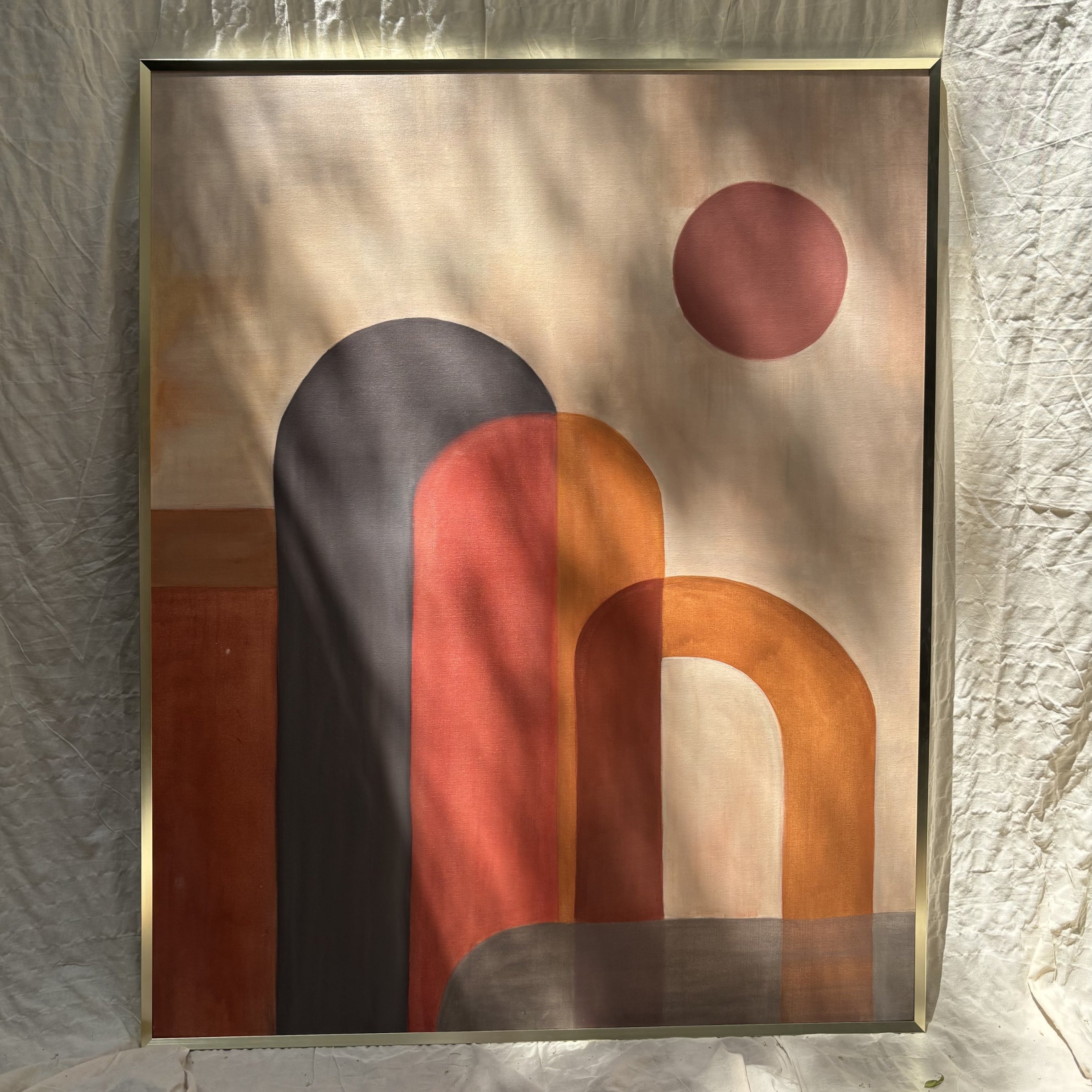 Sunset Geometry Art Modern Abstract Acrylic Painting