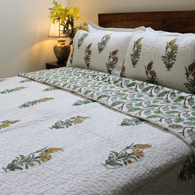 Anand Bagh-Handblock Quilted Bedcover