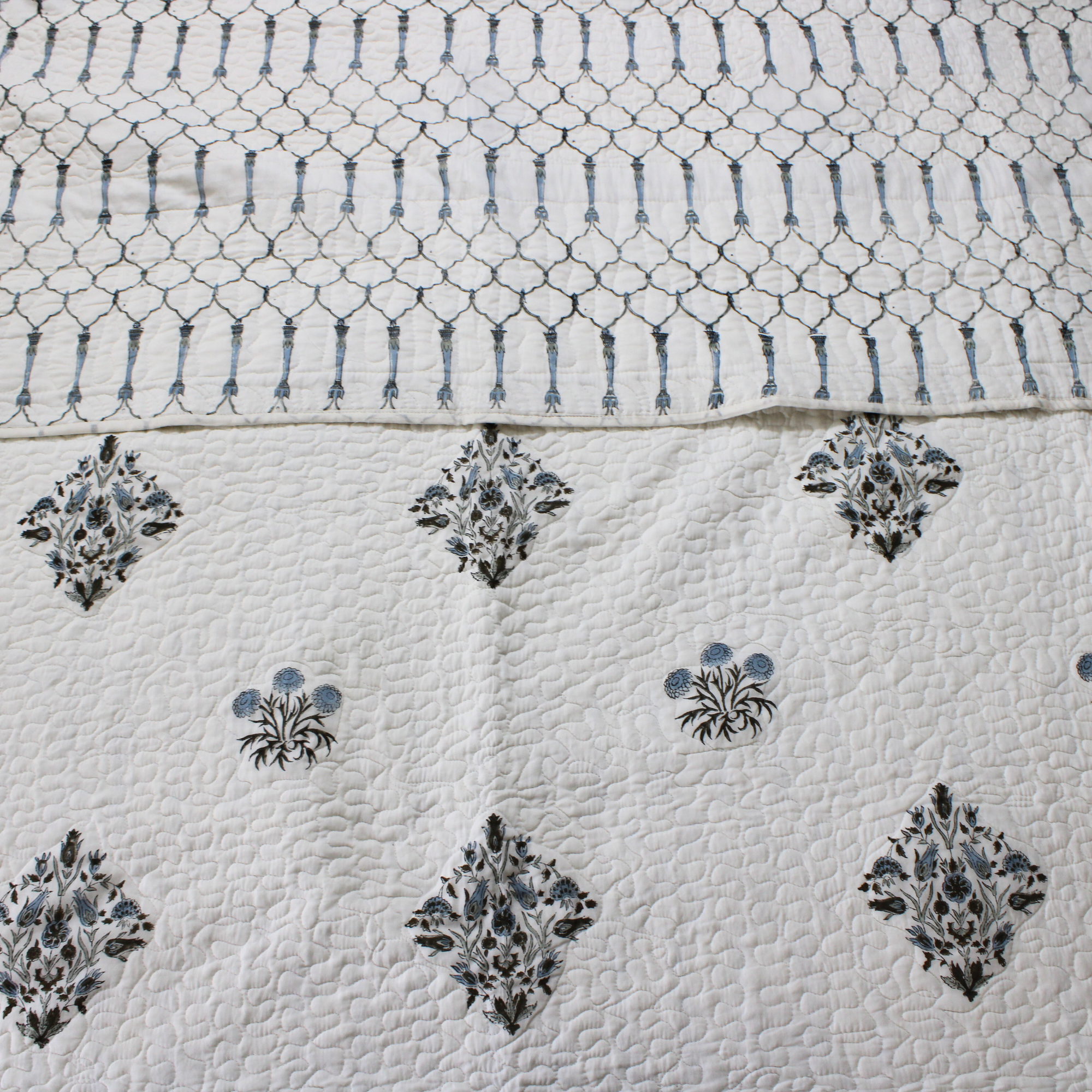 Anand Bagh-Handblock Quilted Bedcover