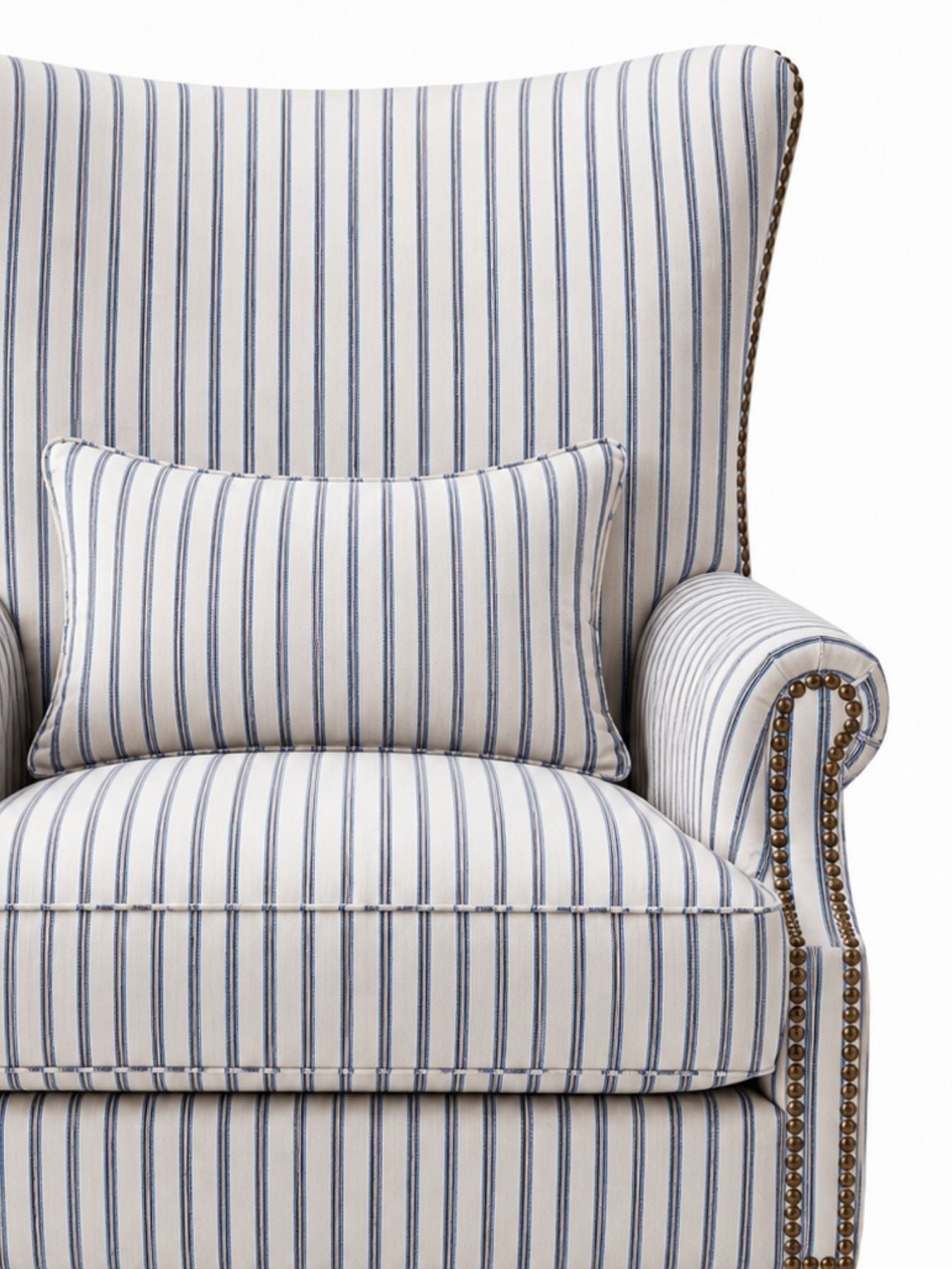 Coastal Stripe Wing Chair