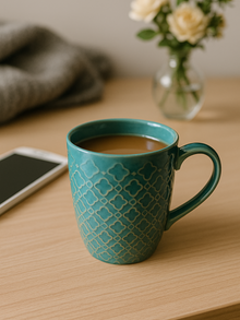 Green Ceramic Coffee Mug – 350ML  Set Of 2