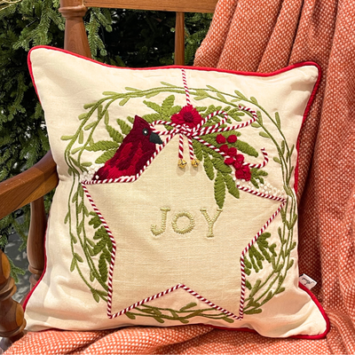 Joy Star Christmas  Cushion cover (16"X16")
