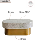 Mother of Pearl Round White Coffee Table- Cleo