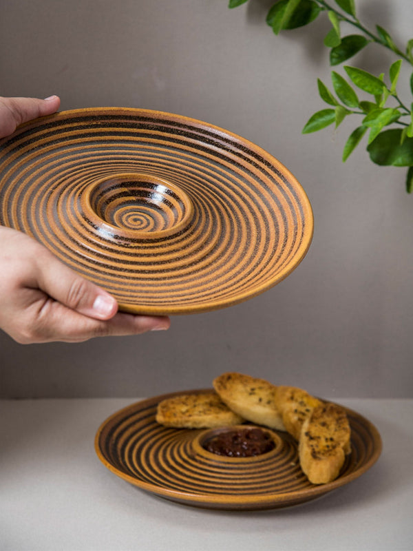 Ceramic Chip & Dip Platter - Savannah