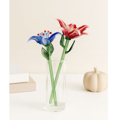 Aqua Bloom Lily – Hand-Blown Glass Flower