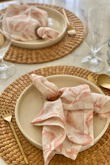 Cascade Blush Gift Set-Linen Napkins & Napkin Rings