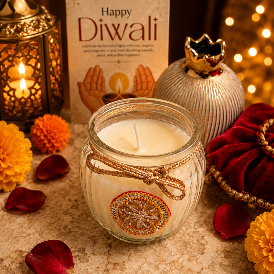 Heritage Matka Sculptural Candle | Sandalwood Diwali Candle - https://artecasa.in/