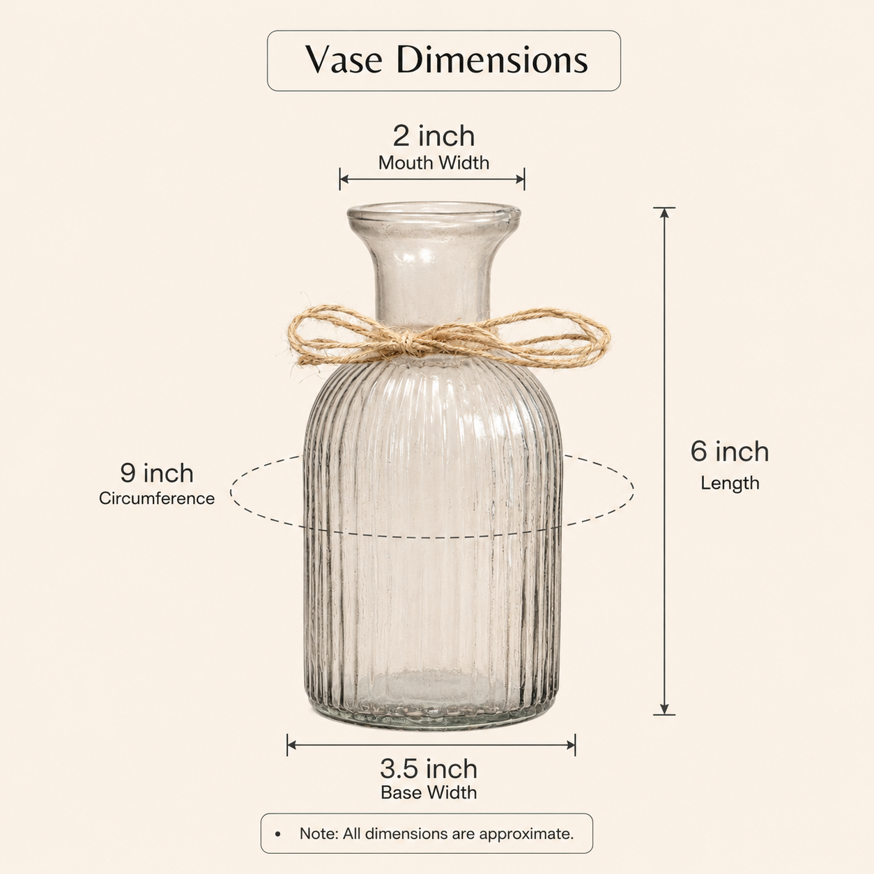 Crystal Bloom Clear Glass Vase with Dried Flowers | Modern Home Décor