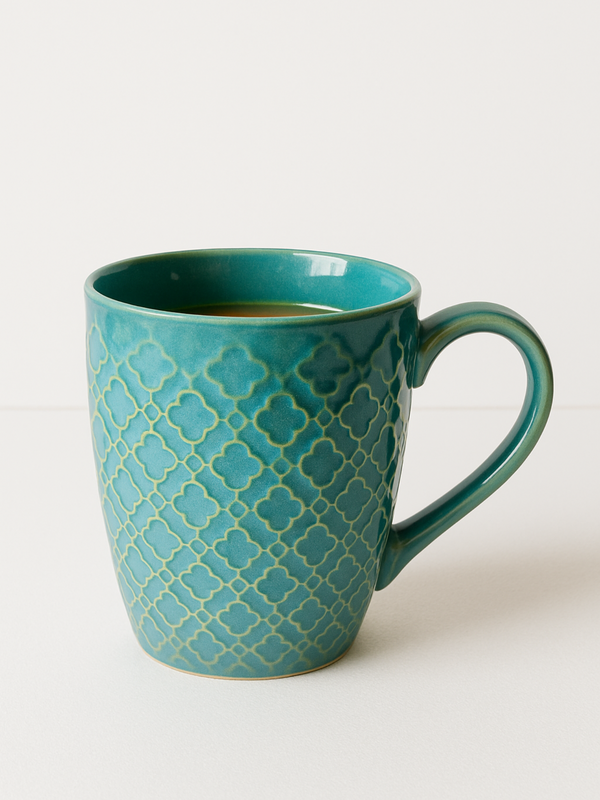 Green Ceramic Coffee Mug – 350ML  Set Of 2