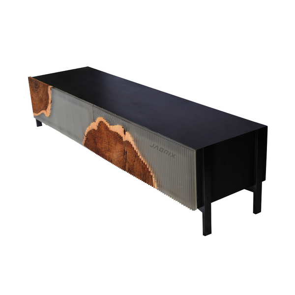 Live-Edge Wood & Epoxy Resin TV Media Unit