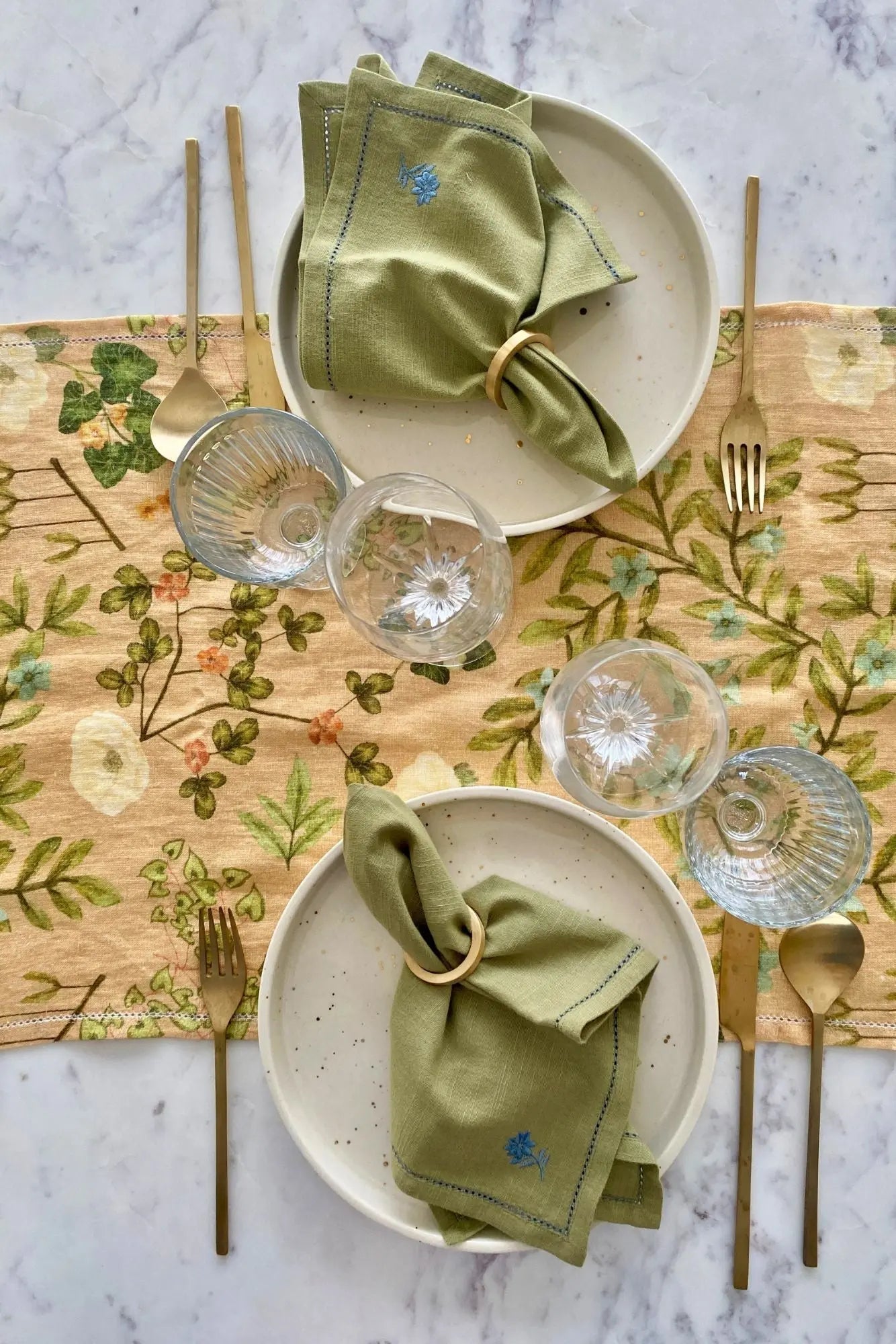 Valley Peach Linen Table Runner