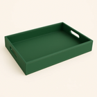 Pu Leather Foldable Tray with Metal Stand-Green