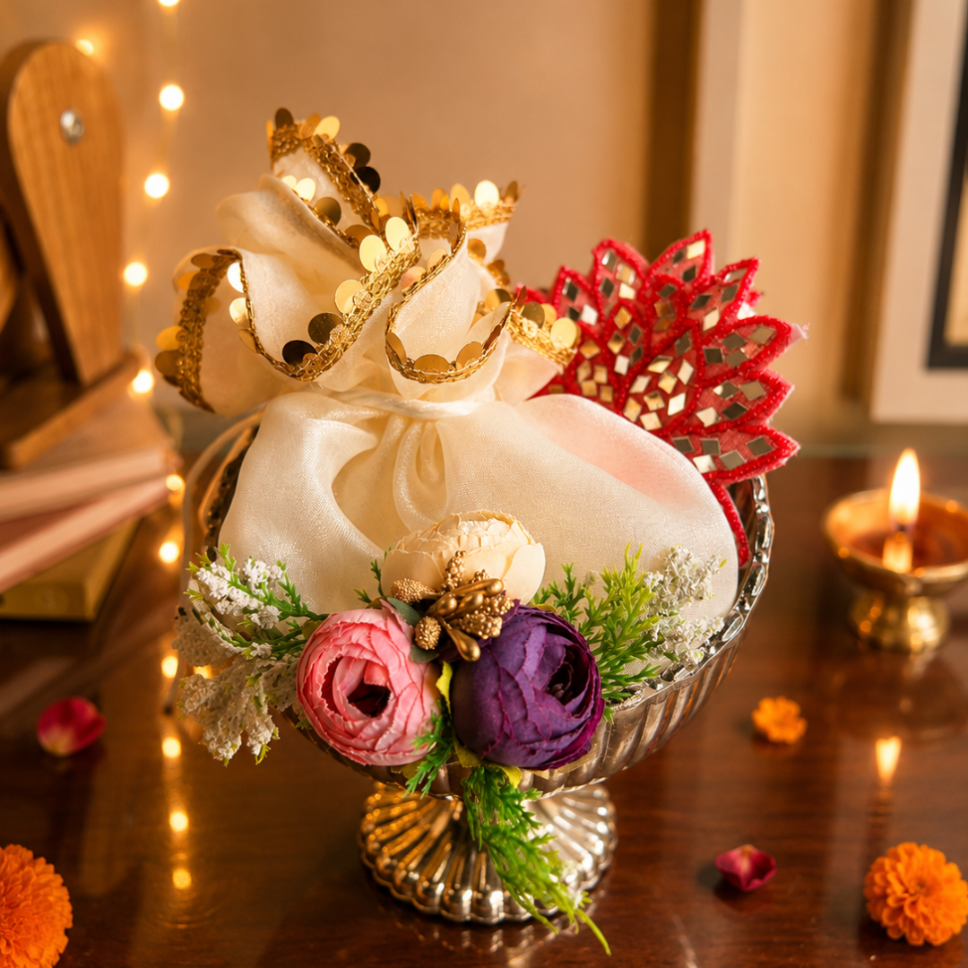 Silver Shagun Urli Diwali Gift Hamper – Traditional Festive Gift - https://artecasa.in/