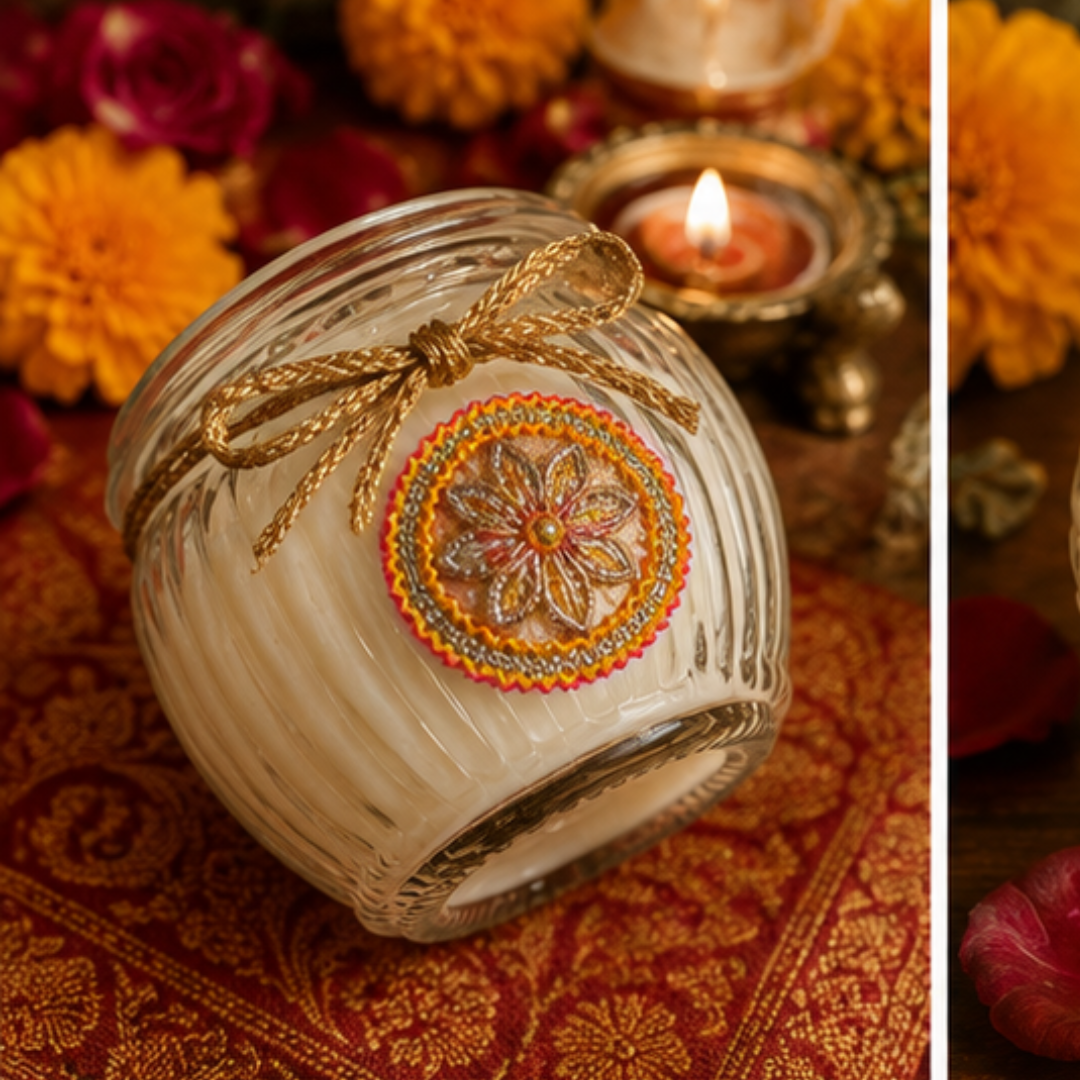 Heritage Matka Sculptural Candle | Sandalwood Diwali Candle - https://artecasa.in/