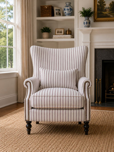 Evienne Heritage Stripe Wing Chair