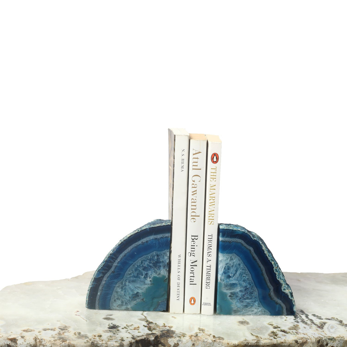 Semi Precious Book End Set - Blue