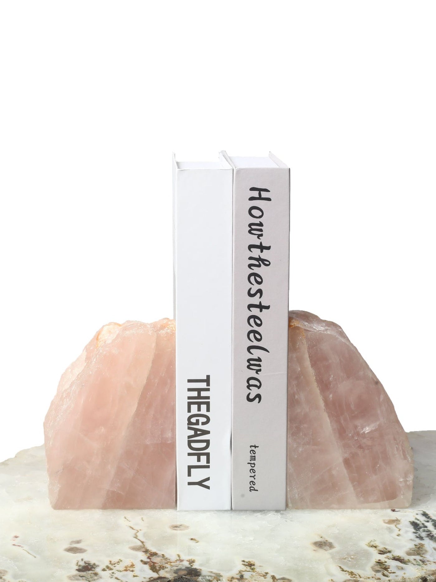 Semi Precious Book End Set - Rose Quartz