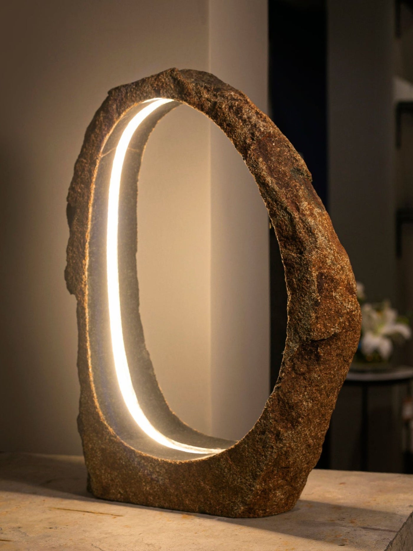 Hollow Boulder Lamp