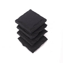 Chiseled Square Slate Coaster - Set of 4