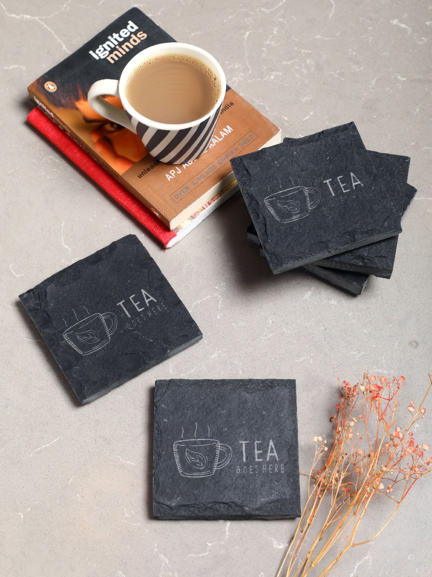 Slate Coaster - Engraved Tea