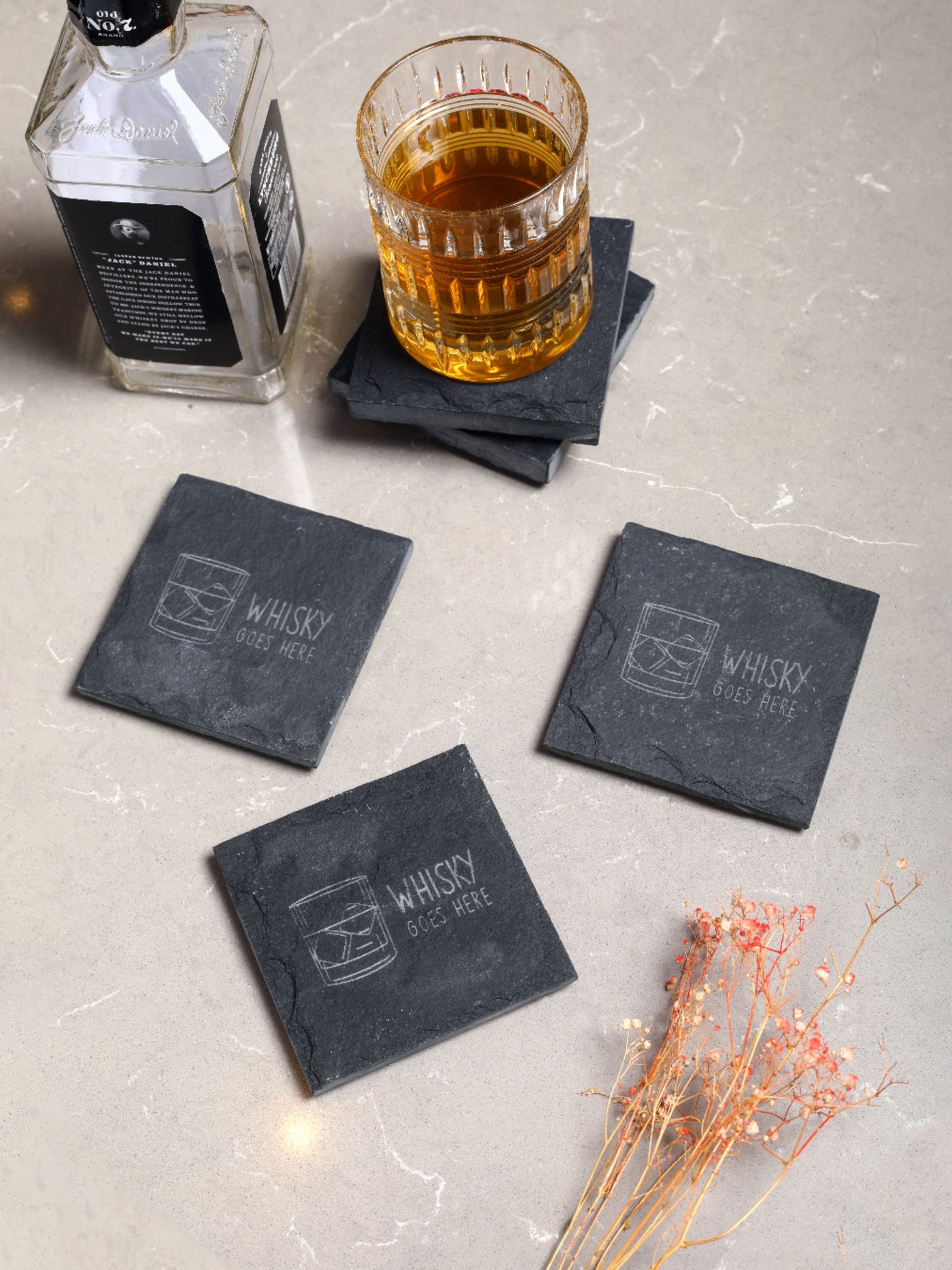 Slate Coaster - Engraved Whiskey