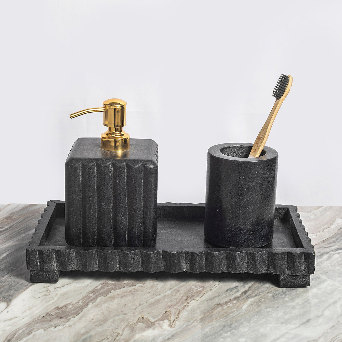 Black Marble Bath set - Set of 3