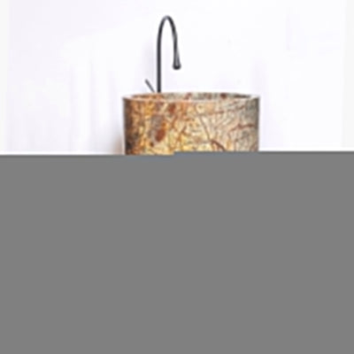 Rainforest Brown Marble Pedestal Sink