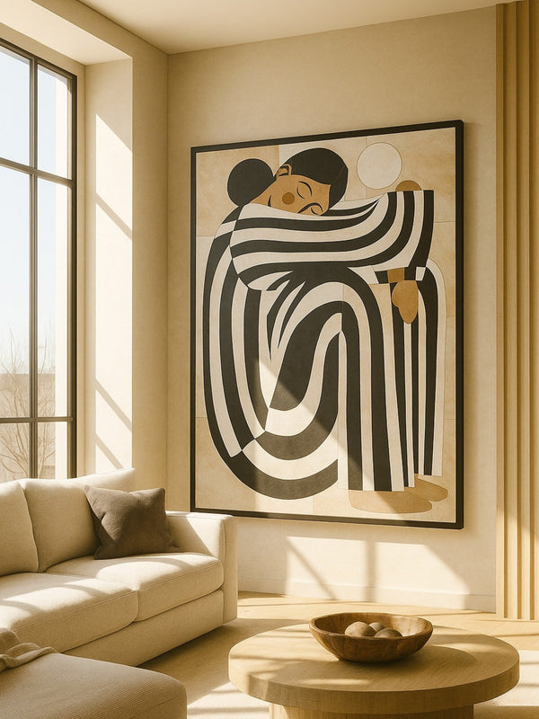 Silent Curl Modern Leather Wall Art