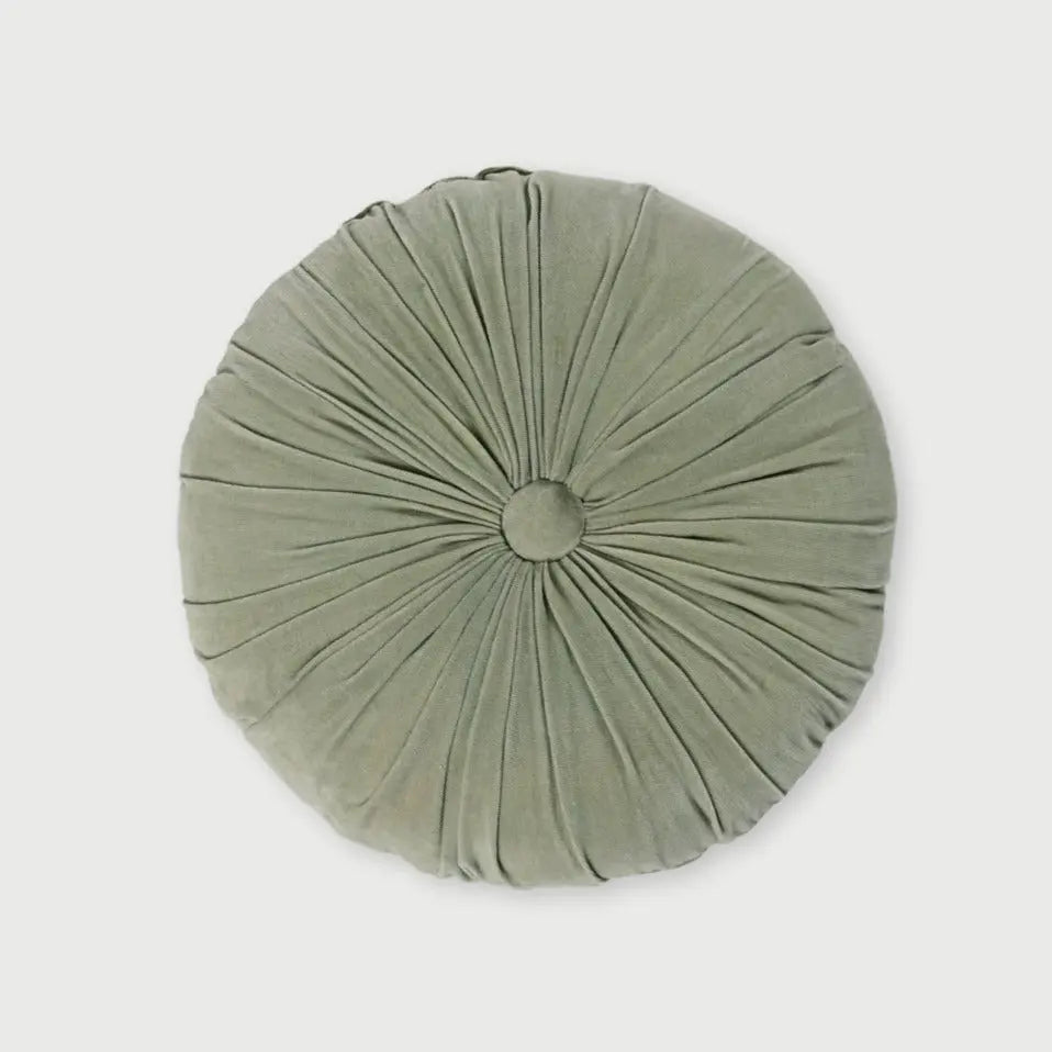 Cuddle Sage Velvet Round Cushion SanctuaryLiving
