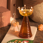 Glass Tall Diya & Ringing Bell
