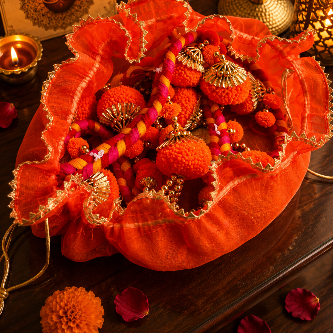Kesar Utsav Orange Potli & Toran Set | Festive Diwali Décor - https://artecasa.in/