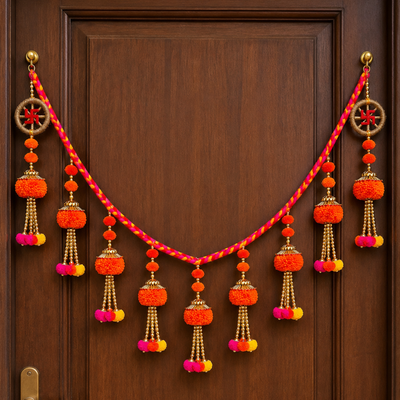 Kesar Utsav Orange Potli & Toran Set | Festive Diwali Décor - https://artecasa.in/