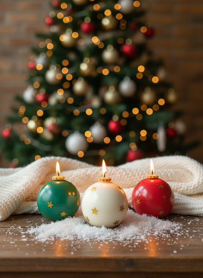 Christmas Ball Candle Set of 3