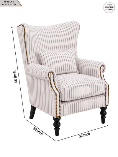 Evienne Heritage Stripe Wing Chair