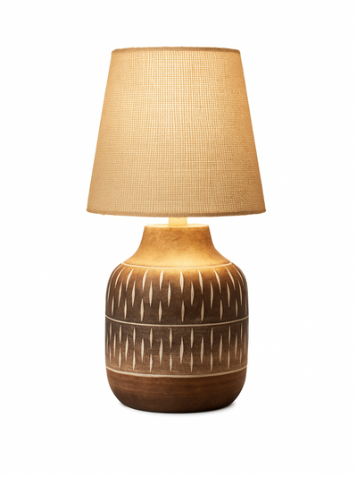 Wooden Table Lamp with Jute Shade