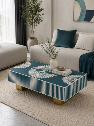 Mother of Pearl Inlay Luxom Rectangular Coffee Table - Phoenixed
