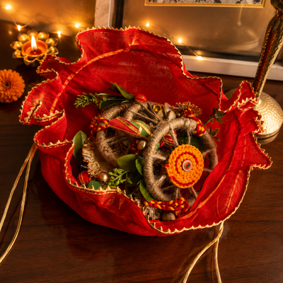 Laal Utsav Red Potli & Toran Set – Traditional Diwali Door Décor - https://artecasa.in/
